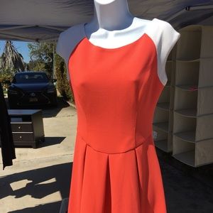 Orange and white dress